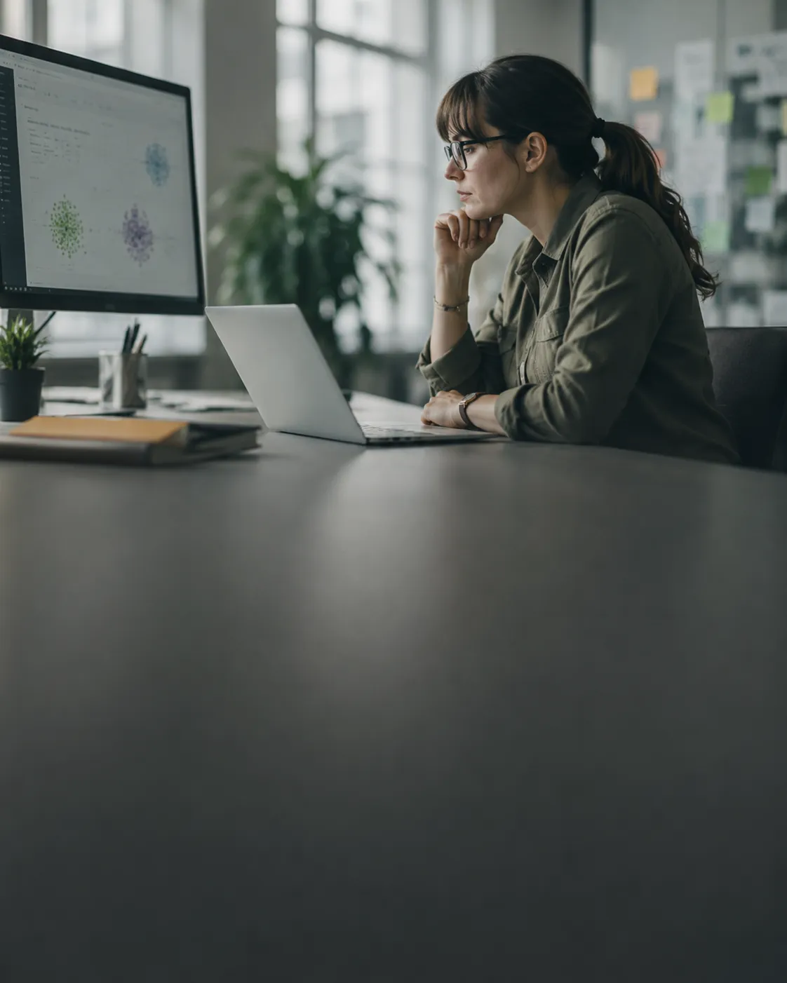 Marketer reviewing audience clusters