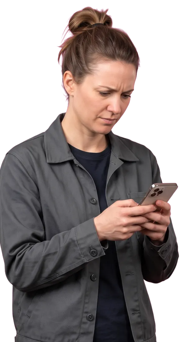 Shopper facing a dead-end search on her phone