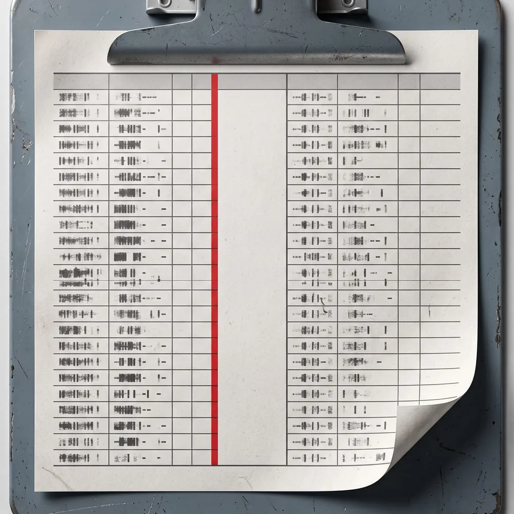 A warehouse pick ticket with the description column left blank down the whole page, illustrating that incomplete product data keeps a merchant out of an AI agent's consideration set.